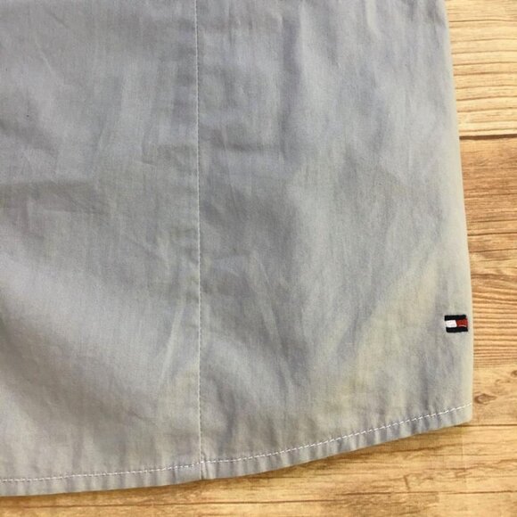 Tommy Hilfiger Button Down Shirt Womens Medium Light Blue Roll Tab Sleeve Cotton - Picture 6 of 8